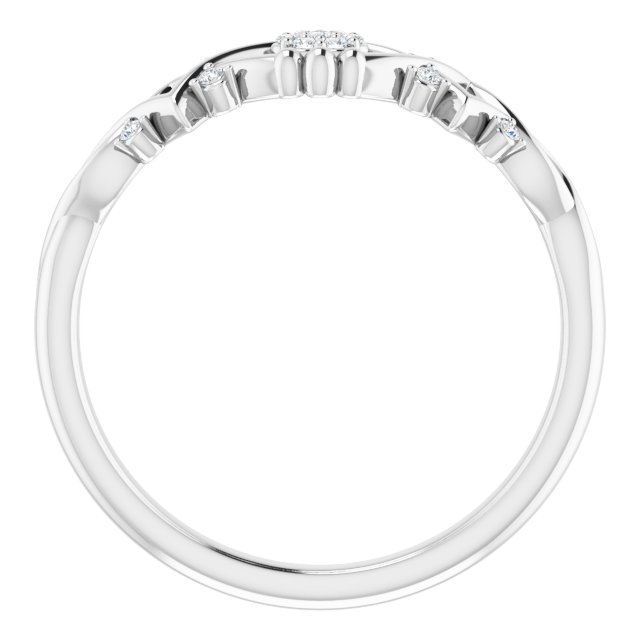 14K White .06 CTW Diamond Vintage-Inspired Ring